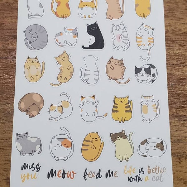 29 Cute Cat Planner Stickers, Cat Lover Planner Stickers, Cat Stickers ...