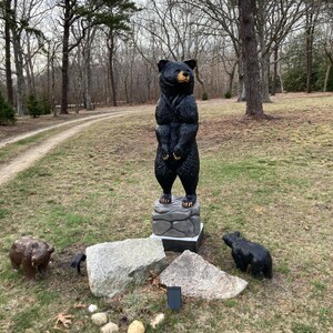 6ft Realistic Black Bear Chainsaw Carving Lifetime Warranty / FREE