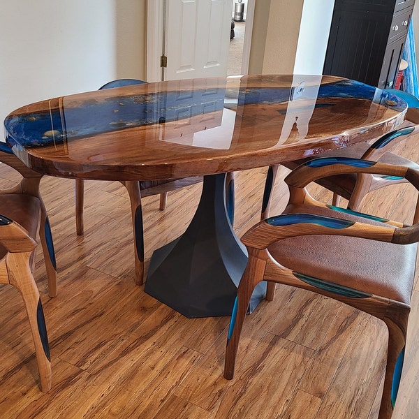 Live Edge Large Conference Table Epoxy River Table With Custom Resin ...