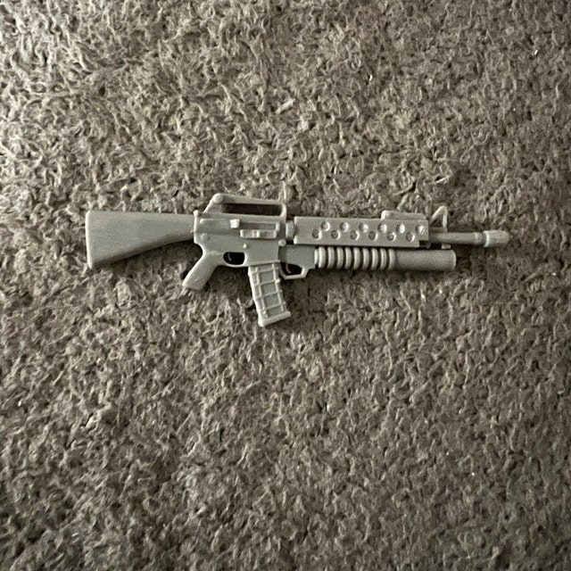 M16 With M203 Grenade Launcher 1:12 Scale Toy Accessory