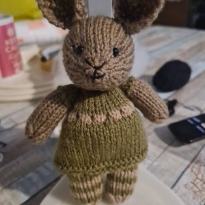 Toy Knitting Pattern for a Mini Bunny and Bear in a Dress and - Etsy ...