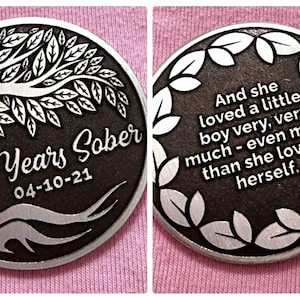 Customer photo for Custom Tree of Life sobriety coin review