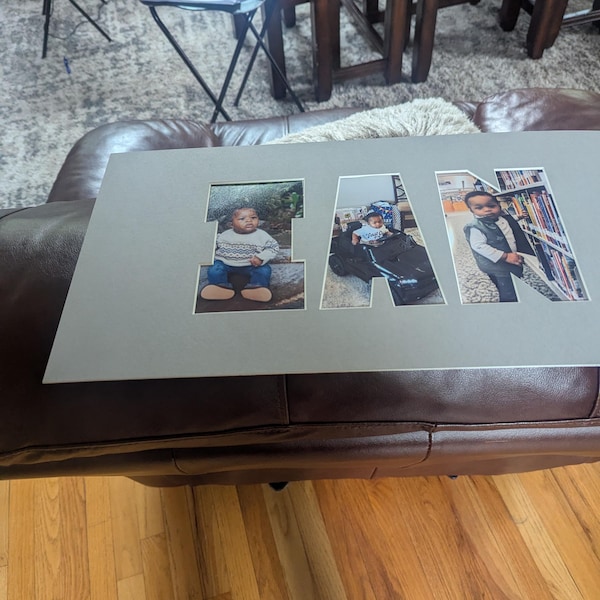 Name / Word Photo Mat - Personalized Custom Cut Matting - Frame Ready ...