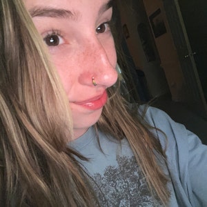 Sterling Silver Septum Nose Hoop Ring Unique Nose Jewelry
