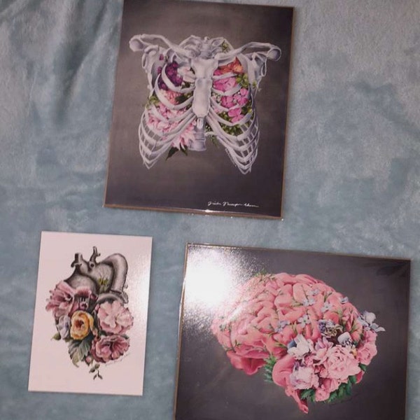 Floral Anatomy: Brain Print of Oil Painting - Anatomical Art Print ...