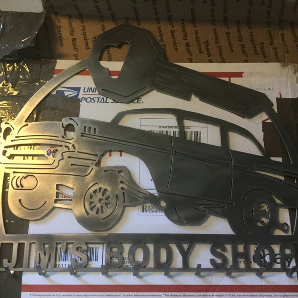1957 Classic Car the Key to Happiness Key Holder Rack Gasser Garage Man ...