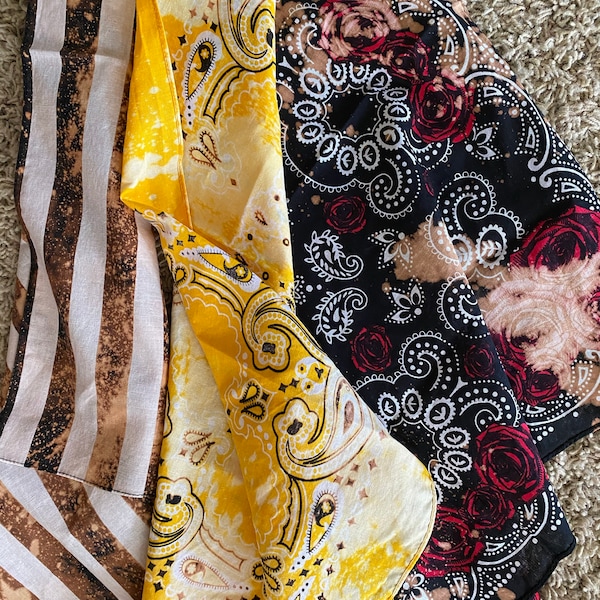 Acid Wash Rocker Bandanas - Festivals, Concerts, Moto - Etsy