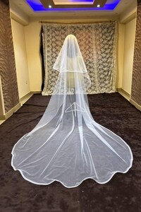 Bridal Lace veil, 1 Layer veil lace Edge, Long veil, 7 meters Lace Veil, Cathedral lace veil, bridal veil with lace for bride