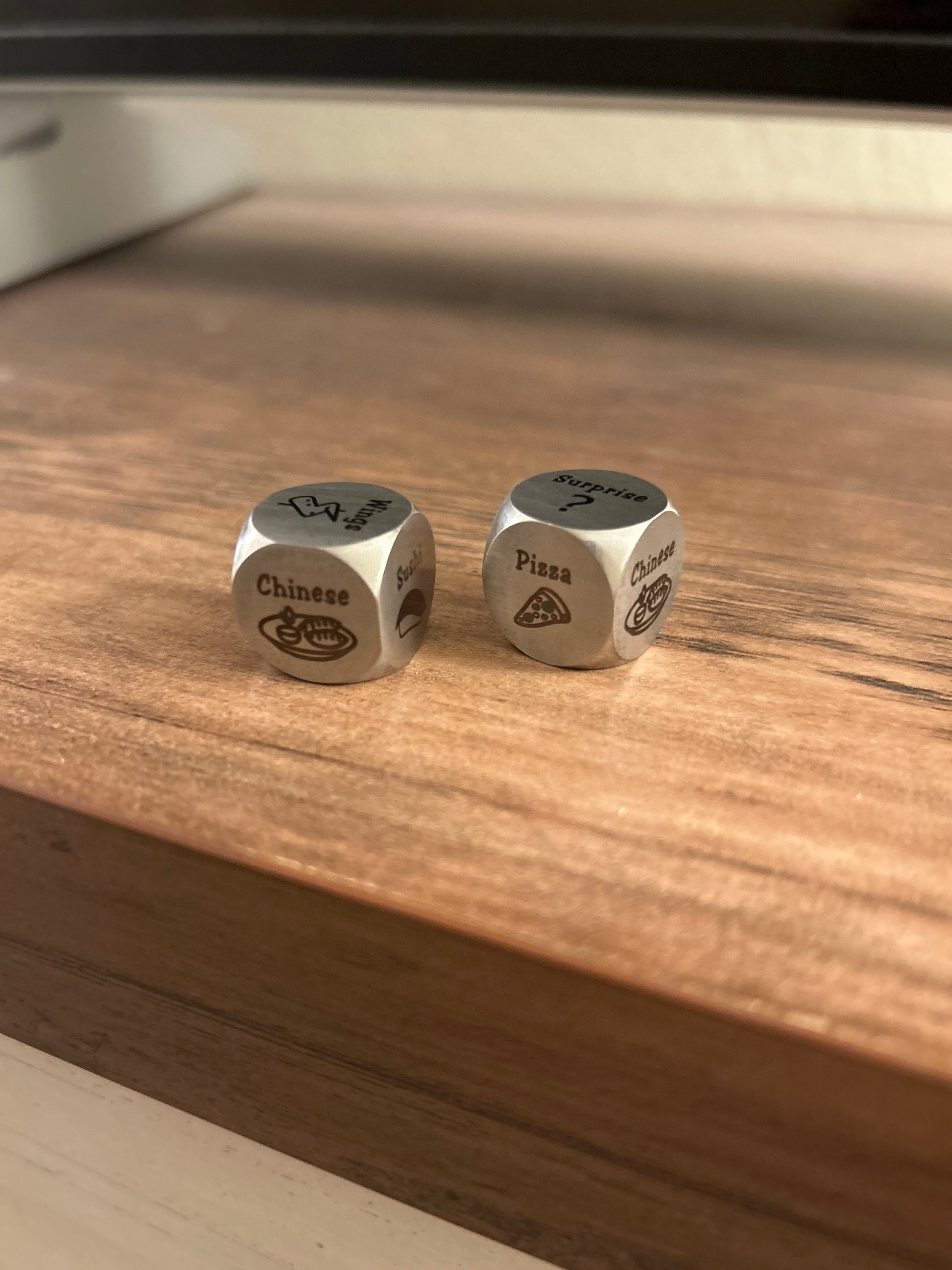 Personalized Date Night Dice - 2 set of dice - 10th Anniversary Gift - Custom Engraved Dice - Engagement Wedding Gift - Christmas Gifts