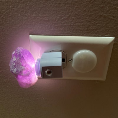 Quartz Crystal Night Light,rose Quartz Crystal Light, Amethyst Night Light, Gemstone Light ...