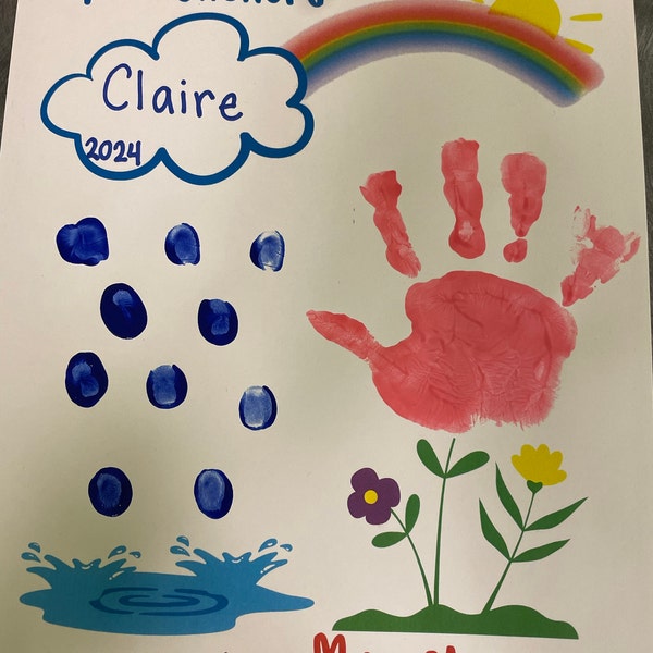 April Showers Handprint Art | Spring Handprint Craft for Toddlers ...