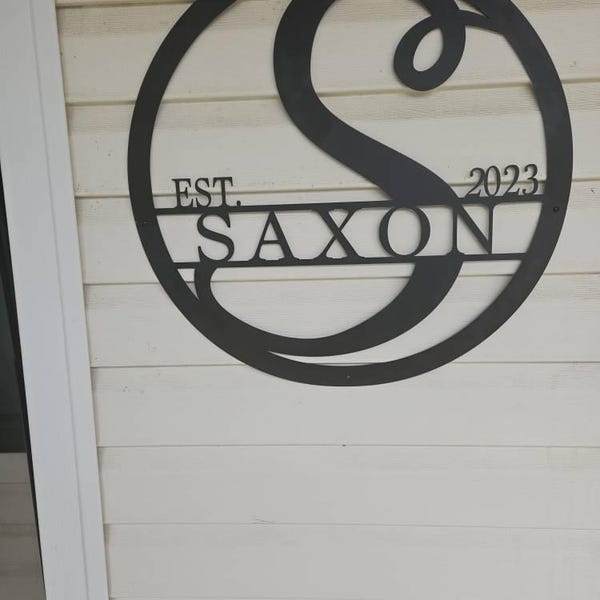Personalized Metal Family Name Sign: Monogram Wall Decor - Etsy