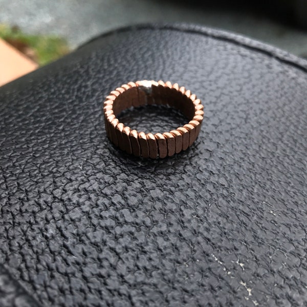 Piano String Rings Steampunk Recycled Piano Wire Ring, Hammered Copper Ring - Etsy