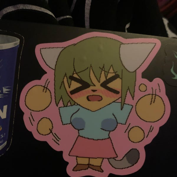 Nyan Neko Sugar Girls Raku-chan Anime Meme Vinyl Sticker! (3