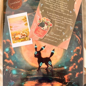 A4 // 「満月の輝くブラッキー」イラスト // ポスター、アートプリント