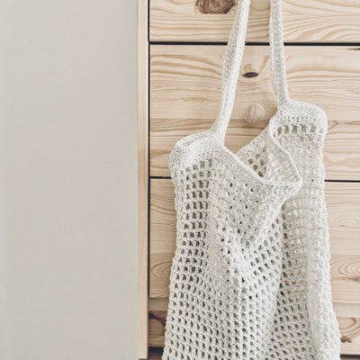 Shopping Bag Crochet Pattern Grocery Tote Handmade Tutorial Market Bag ...