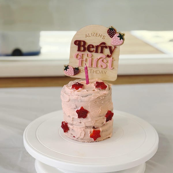 Berry First Birthday Cake Topper | Strawberry Birthday | Girl First ...