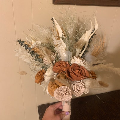 Orange Sola Wood Flower Pack of 10