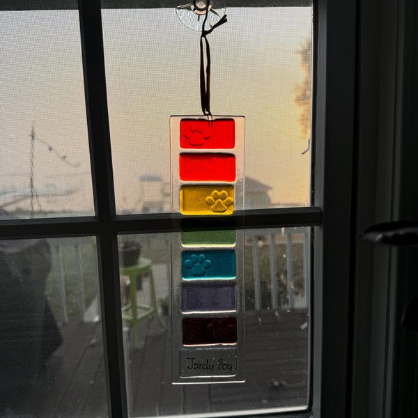 Spangles Fused Glass Wave, a Colourful Glass Panel Artwork for ...