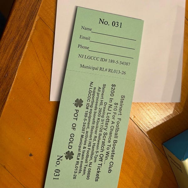 Custom Printed Raffle Tickets for Your Fundraiser! Your Choice of Card ...