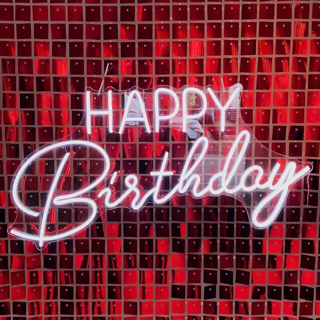NEON SIGN - 誕生日　ネオンサイン　ネオンライト Amazon.co.jp: KRHINO Happy BirthdayネオンサインLEDモデリング
