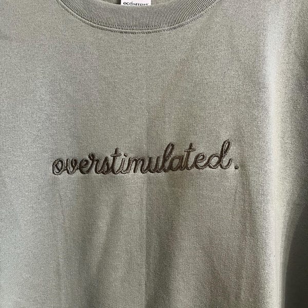 Overstimulated Embroidered Heavy Cotton T-Shirt