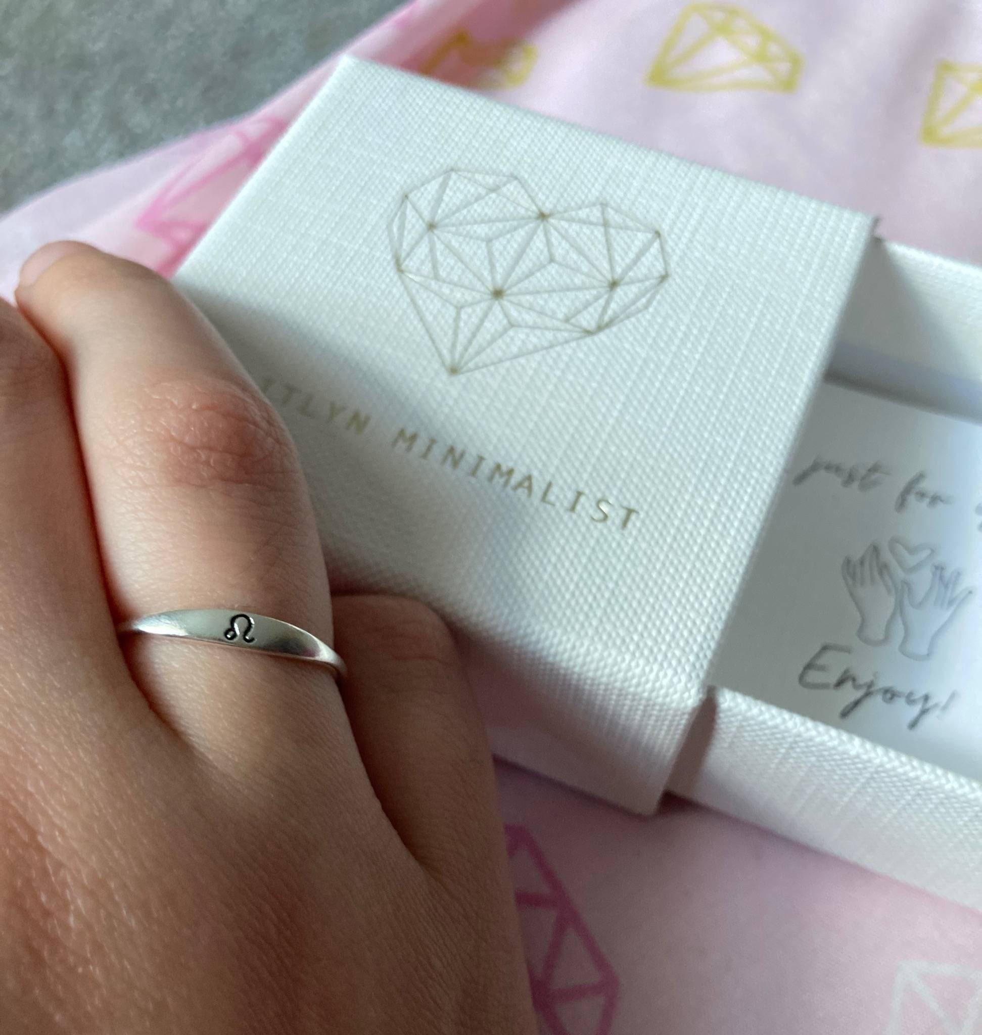 Zodiac Ring by CaitlynMinimalist • Custom Zodiac Jewelry in Sterling Silver, Gold & Rose Gold • Birthday Gift for Her • RM21F31