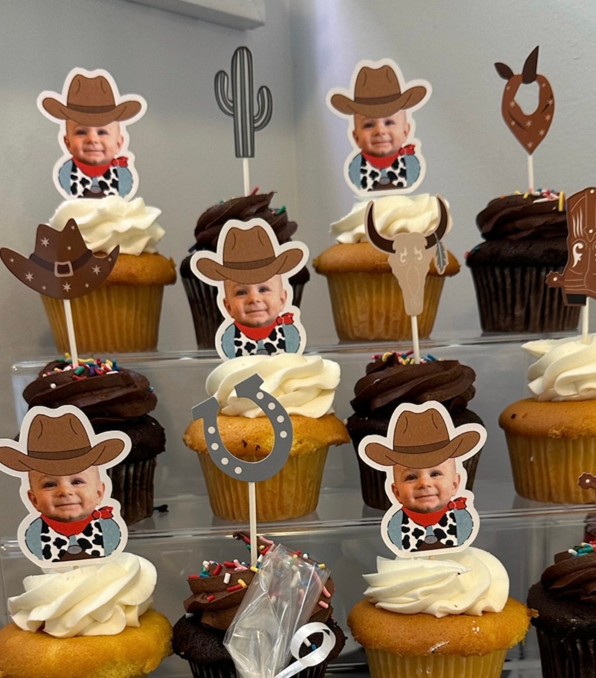 cowboy cupcake toppers | western birthday party decorations | my first rodeo birthday party supplies | cowboy 1st birthday | western party