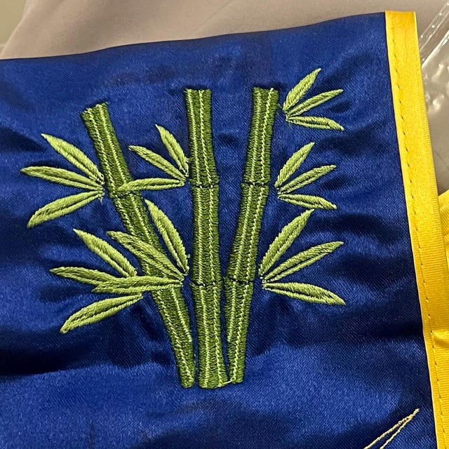 竹刺繍デザイン、フィルステッチ、熱帯竹、竹の枝、機械刺繍デザイン