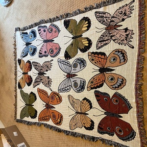 Butterfly and Moth Multi color Tapestry Blanket Cotton Throws Housewarming Gift Bohemian Colorful Home Decor Etsy