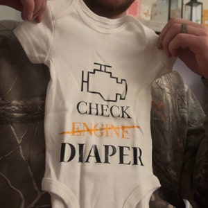 Check Engine Diaper Baby Bodysuit: Funny Mechanic Baby Clothes - Etsy