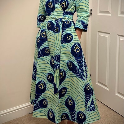 PATCHWORK African Printed Fabric Sleeveless Midi Dress 100% - Etsy