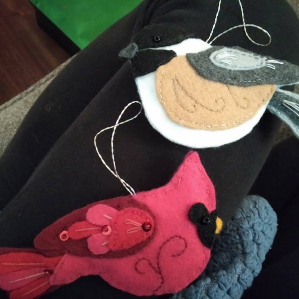 Cardinal Sewing Pattern PDF - Backyard Bird Stuffed Ornament - Felt ...