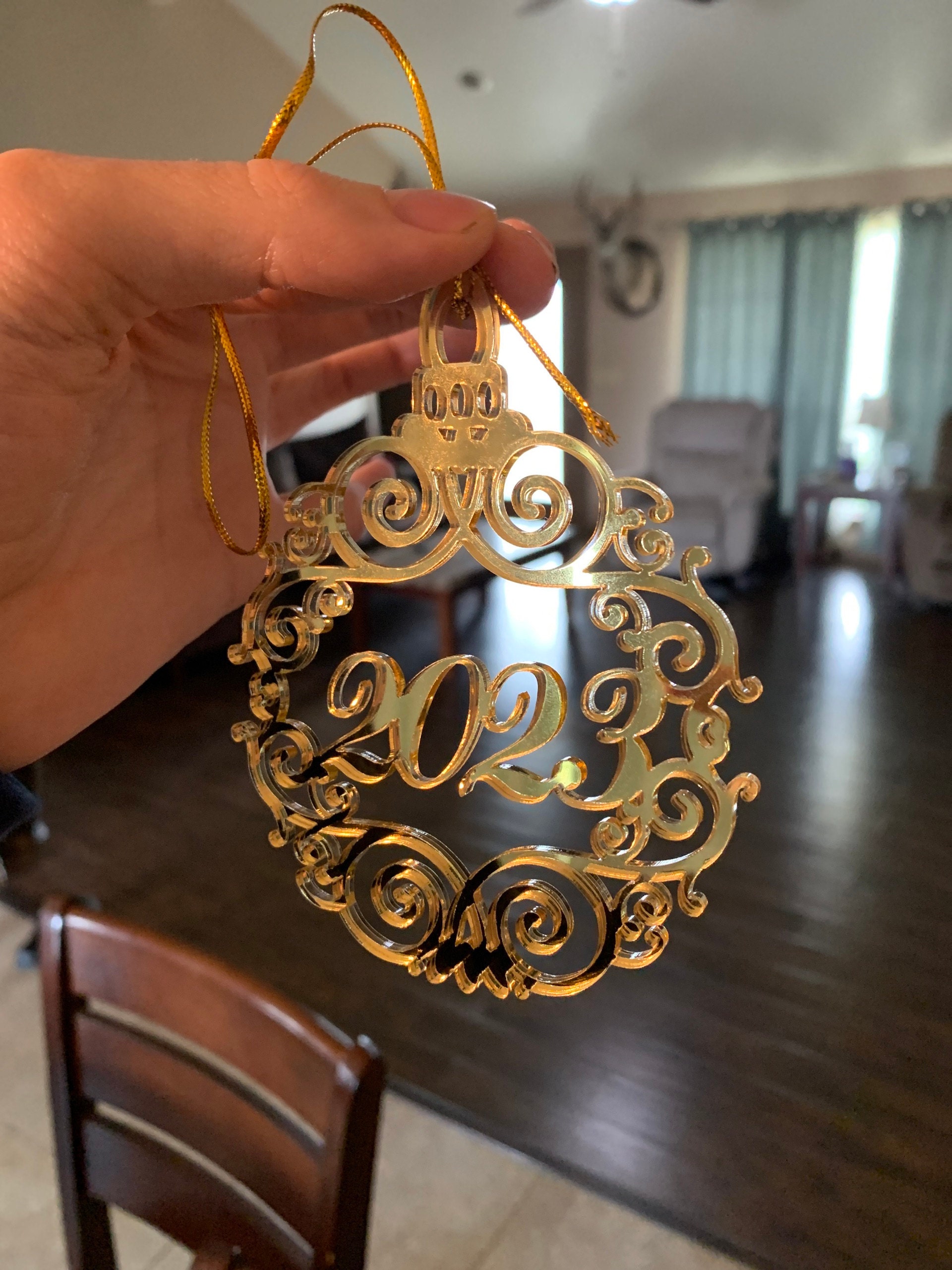 Personalized Christmas name bauble Custom ornament Tree decorations Gold mirror acrylic baubles Hanging home decor Personalised gift for her