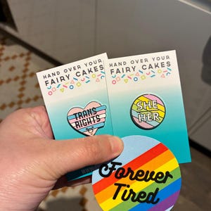 Trans Rights Enamel Pin - Equal Rights Badge - Trans Flag