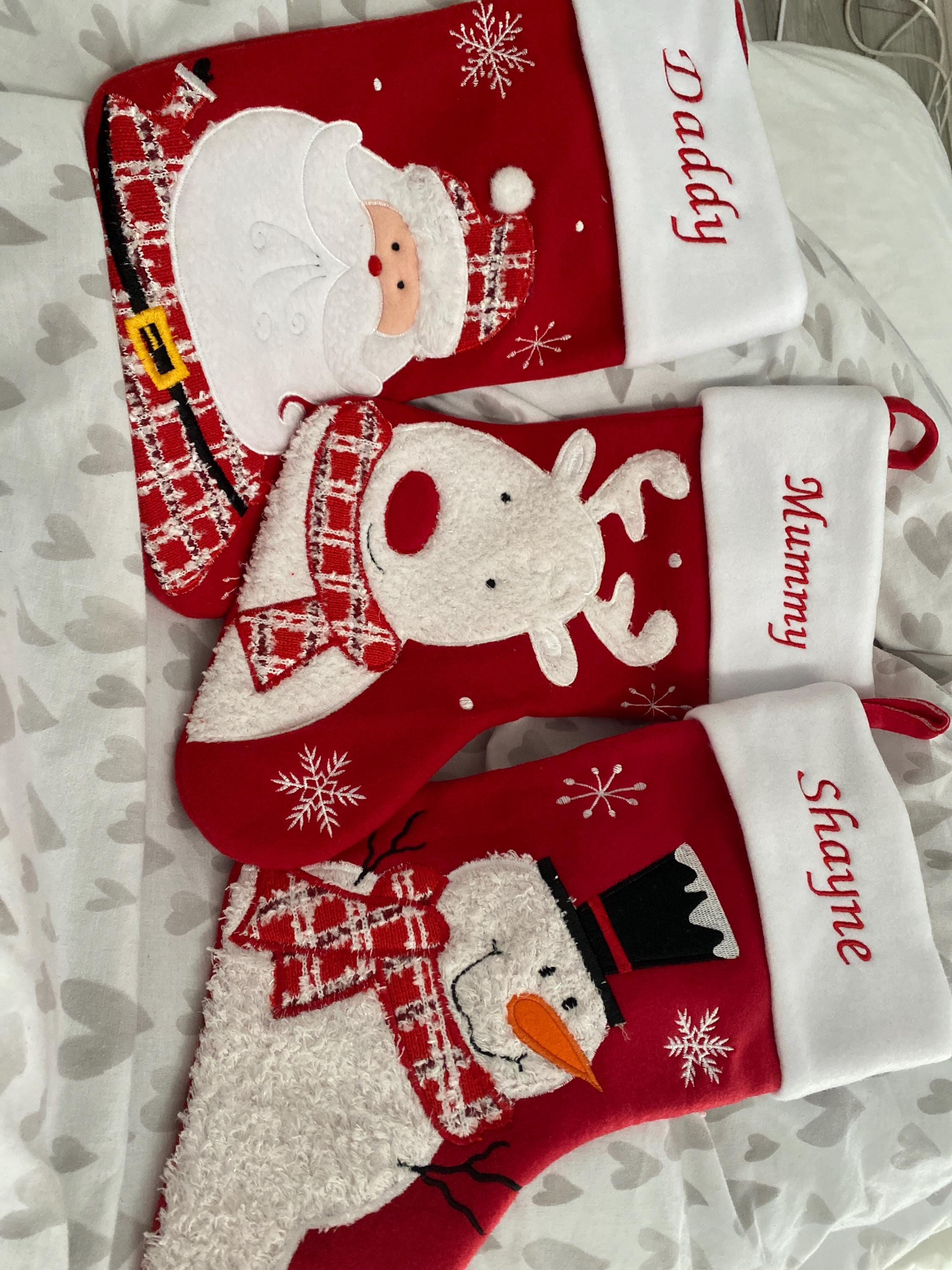 Luxury Deluxe Personalised Embroidered Christmas Fluffy Santa / Snowman / Penguin / Reindeer