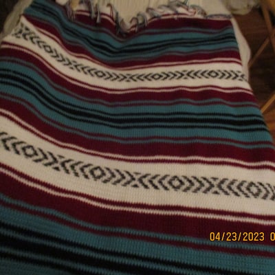 Pattern Print Mexican Blanket Baja Serape Women Crewneck Sweatshirt main image 1