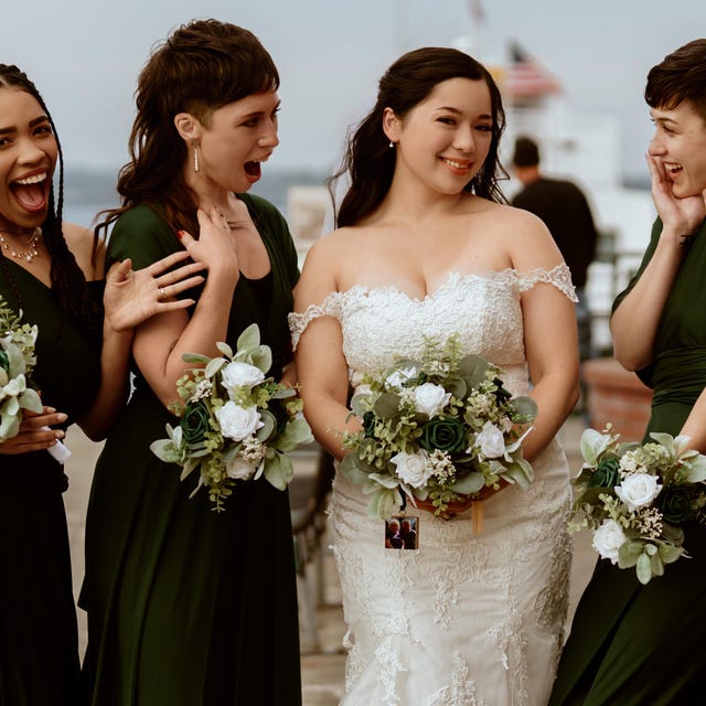 Boho Bridal Bouquet, Emerald Forest Green & White Roses With Greenery  Wedding Bouquet, Eucalyptus Bridesmaids, Wrist Corsage, Boutonnire - Etsy