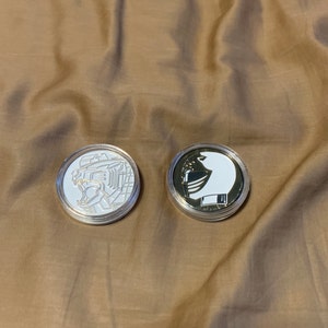 Daimetal 1 & 2 WHITE Metal Coins Tiger and Falcon Ranger Power ...