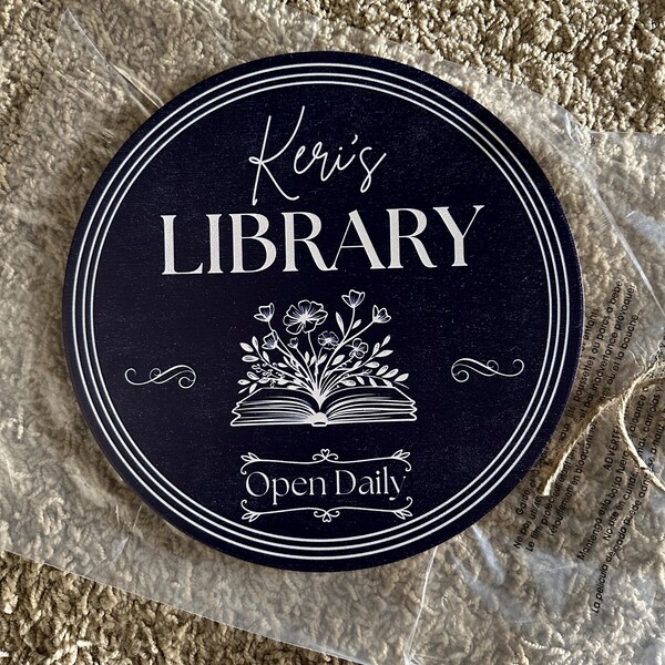 Personalized Library Sign, Home Library Sign, Custom Library Sign ...