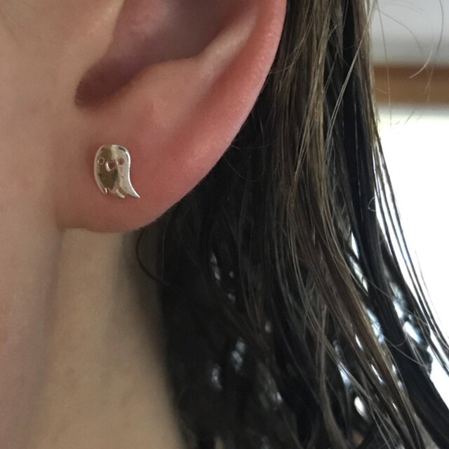 Sterling silver cat cartilage earring tragus earring tiny Etsy