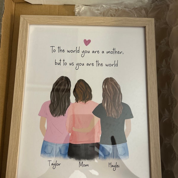 Personalized Framed Wall Art Mother and Daughter, Mother's Day Gift ...