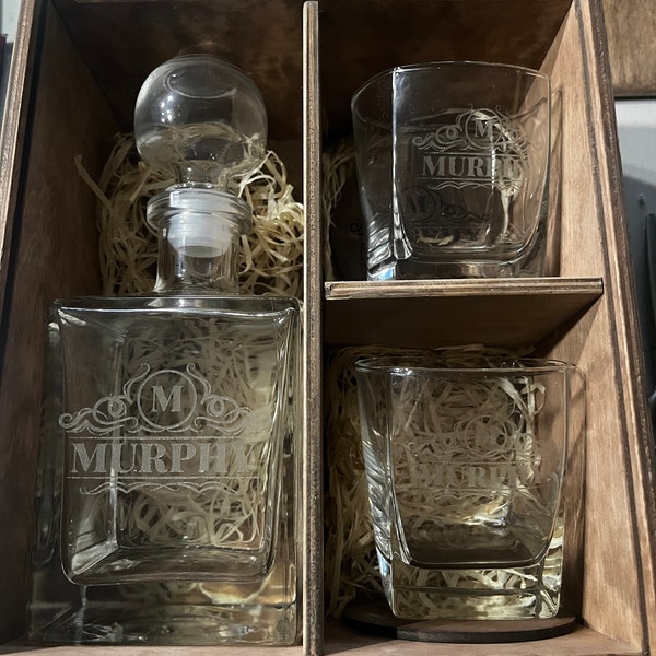 Whiskey Decanter Set, Personalized Whiskey Glasses, Christmas Gifts for ...