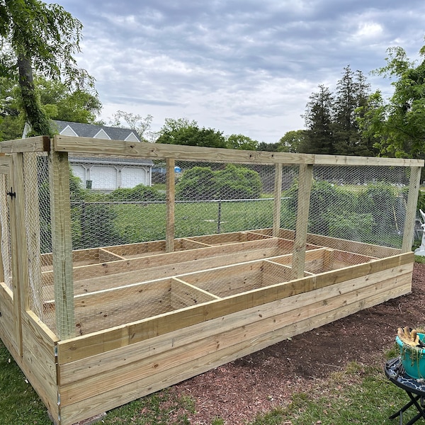 Raised Garden Bed With Deer Fence Plans - Etsy