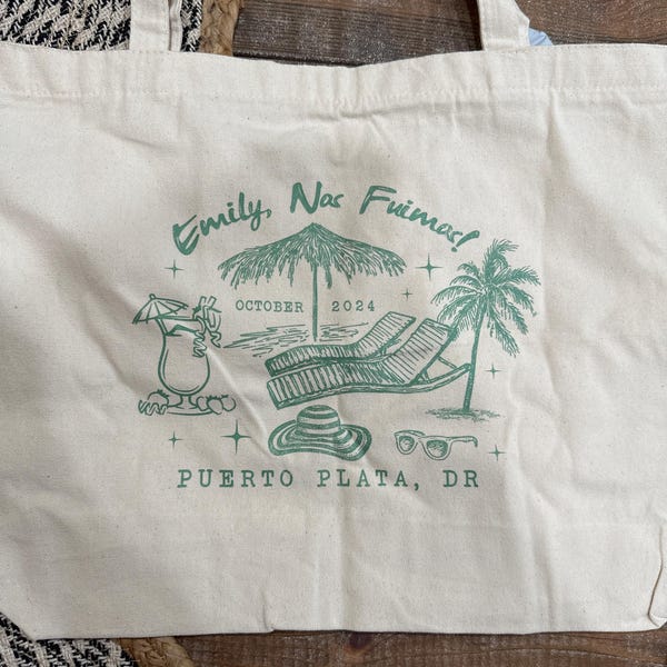 Custom Beach Bachelorette Tote Bag, Beach Bride Gift, Bride Beach Bag ...
