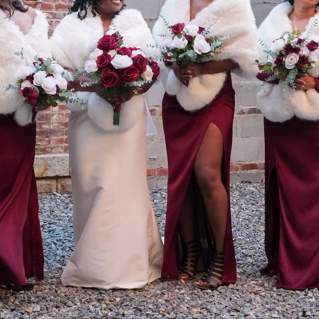 Scialle da sposa in pelliccia sintetica verde: coprispalle da sposa invernale (63 x 9 pollici) - Italia