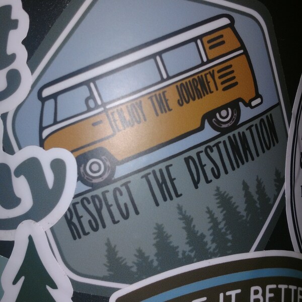Bus Destination Sticker (forest) | Van Life, Water Bottle, Laptop ...