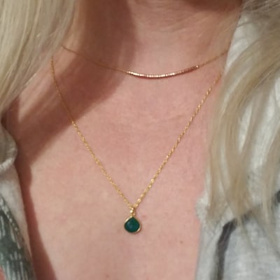 Simple Gemstone Necklace, Minimalist Gift for Her, Tiny Stones ...