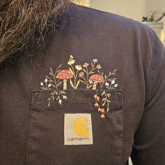 Mushroom Pocket- Embroidery PDF & Pattern - Etsy Canada