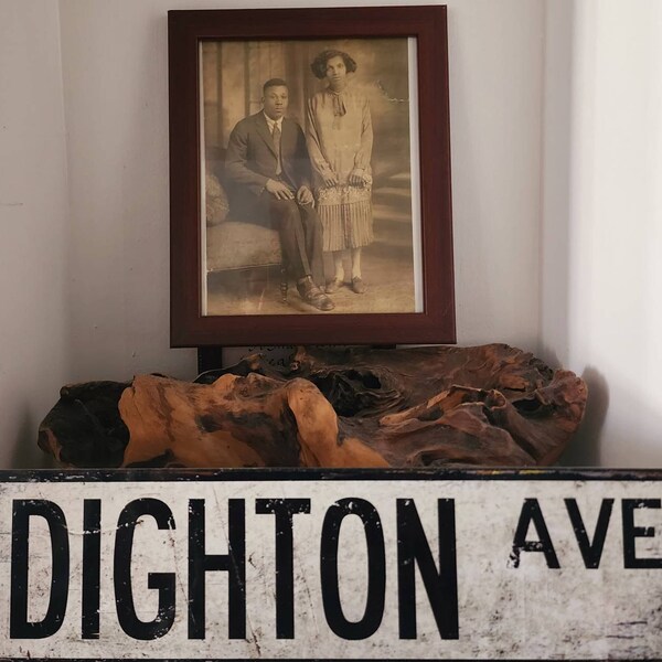 Custom Street Sign | Vintage Weathered Design | 10 Color Choices | Left ... - Weathered Street Sign Apartment Decor